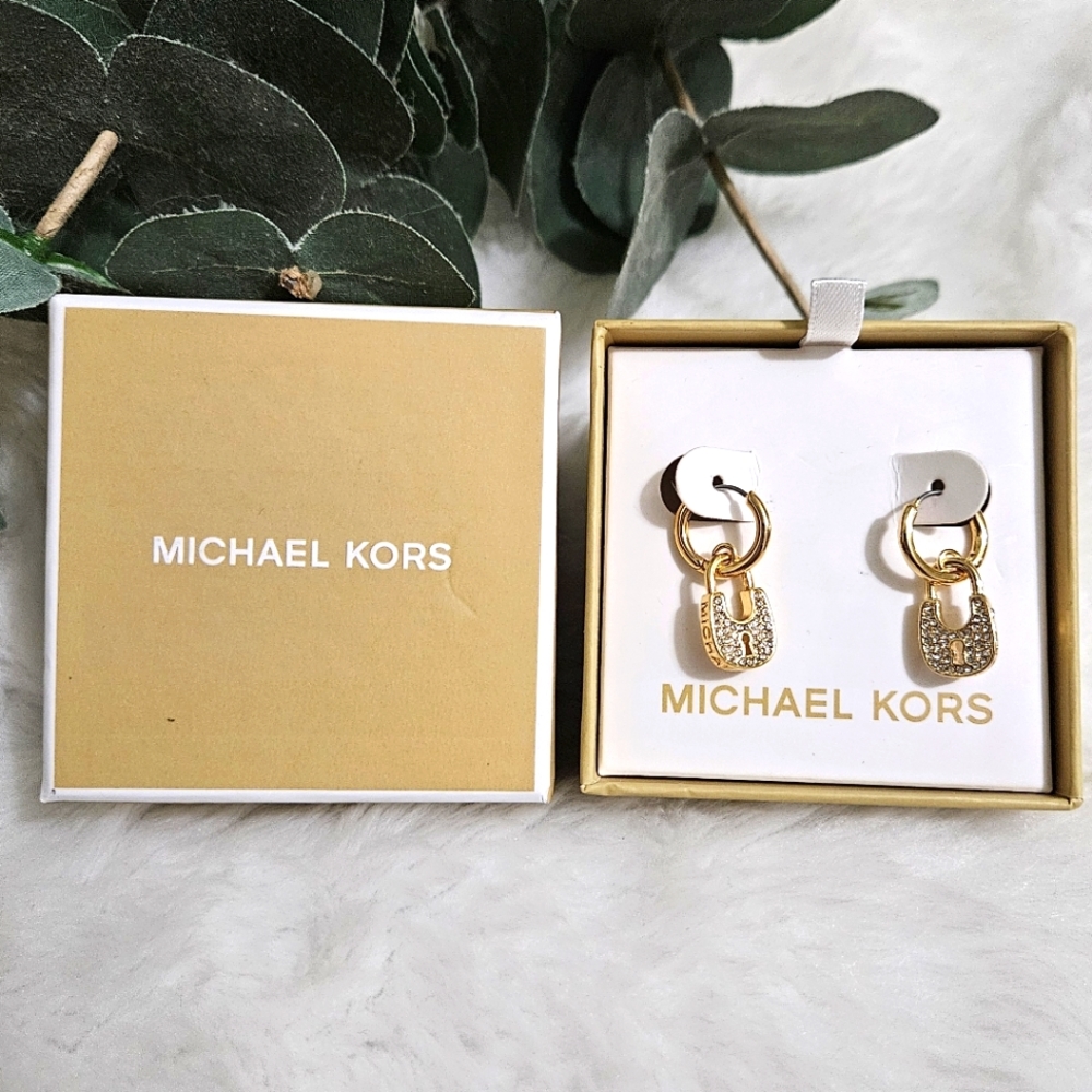 New Michael Kors Padlock Drop Earrings